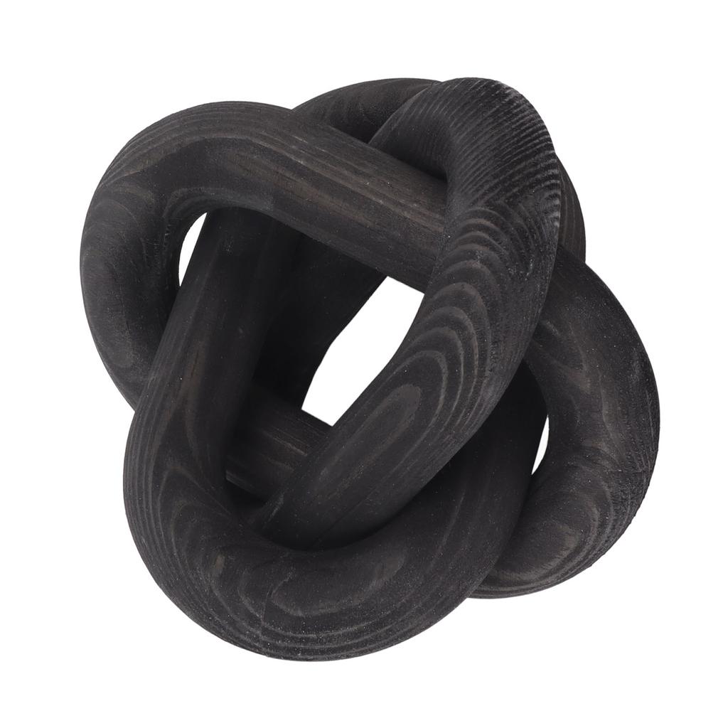 Dekoracyjny drewniany łańcuch 3 ogniwa drewniany łańcuch dekoracje do domu salonu kawiarni czarny