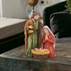 Nativity Scene Holy Family Figurines Statue Ornament for Christmas Indoor Tabletop Decoration and Religious Gift Giving