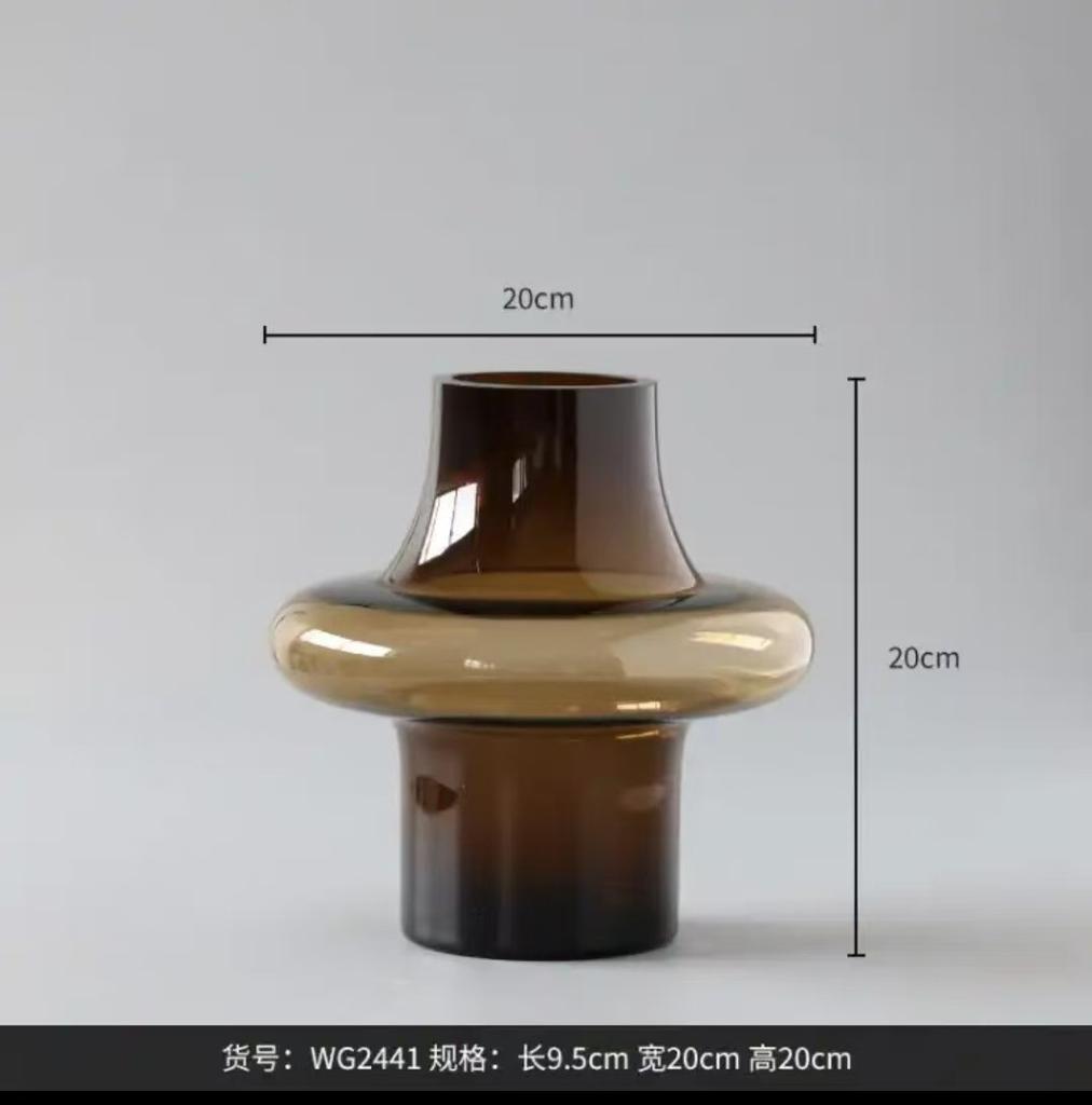 Vintage Flower Vase Art Glass Vase for Living Room Fresh Dried Flower Arrangement Home Decor