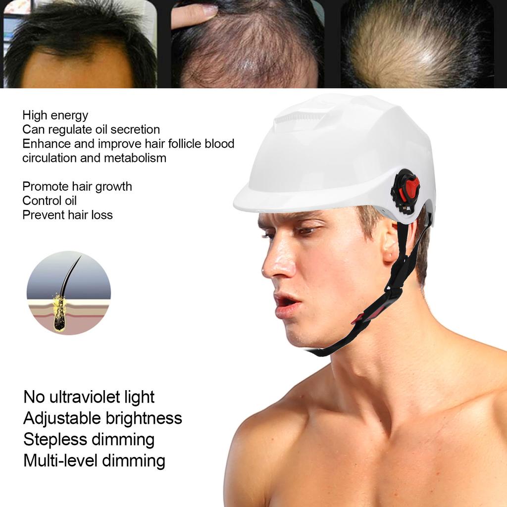 94pcs Lamp Beads Red Light Therapy Hair Loss Treatment Device Hair Growth Helmet White