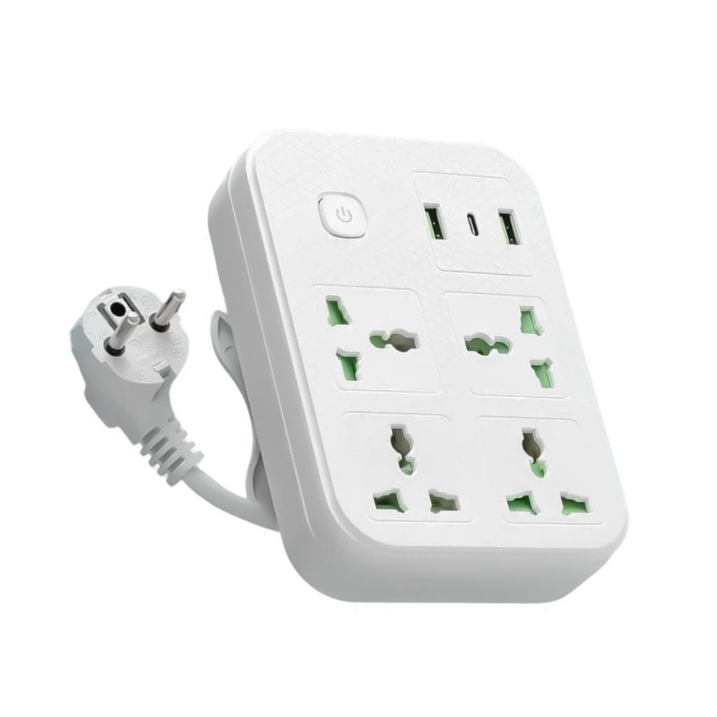 2500W Outlet Extender with USB Port Power Strips Multiple Plug Outlets Wall Adapter for Home Travel Electronics Office