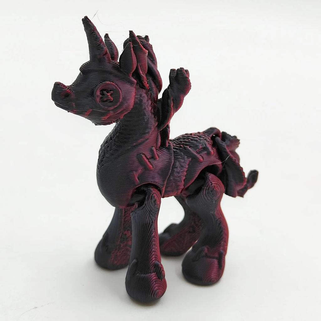 3D-gedruckte Einhörner, Tierspielzeug, Heim-, Zimmer-, Autodekorationen, Schreibtischdekorationen und freie Bewegung der Gelenke