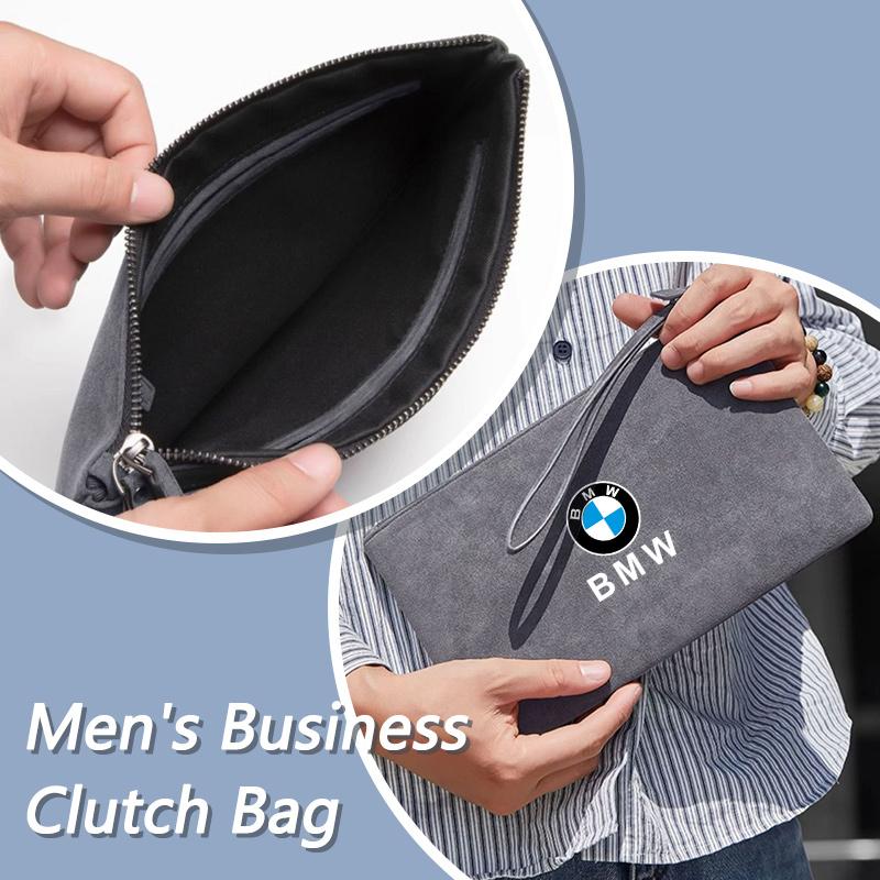 WKRA1 Fashion Car Portable Storage Bag Suede Leather Zipper Wallet For BMW X1 X2 X3 X4 X5 X6 X7 GT E53 E70 E71 F25 E84 M Sticker