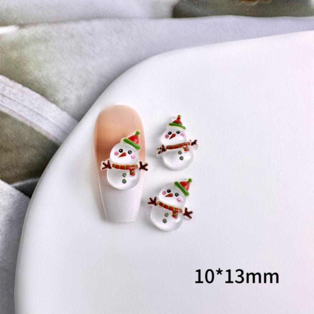 10Pcs Cute Christmas Nail Art Decoration Mini Nail Parts Accessories Nail Art Ornaments  Women