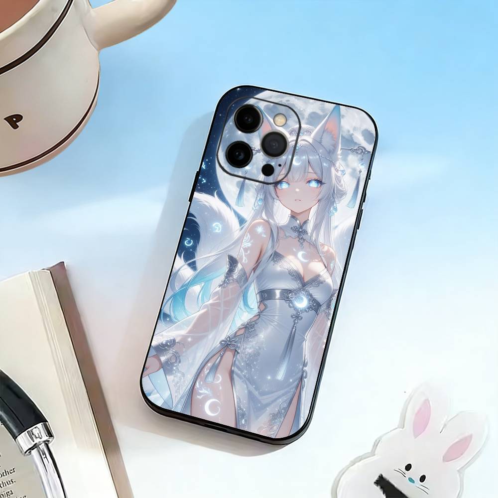 Fox Girl Phone Case Silicone Soft For IPhone 17 16 15 14 13 12 11 X XR Plus Pro Max Plus