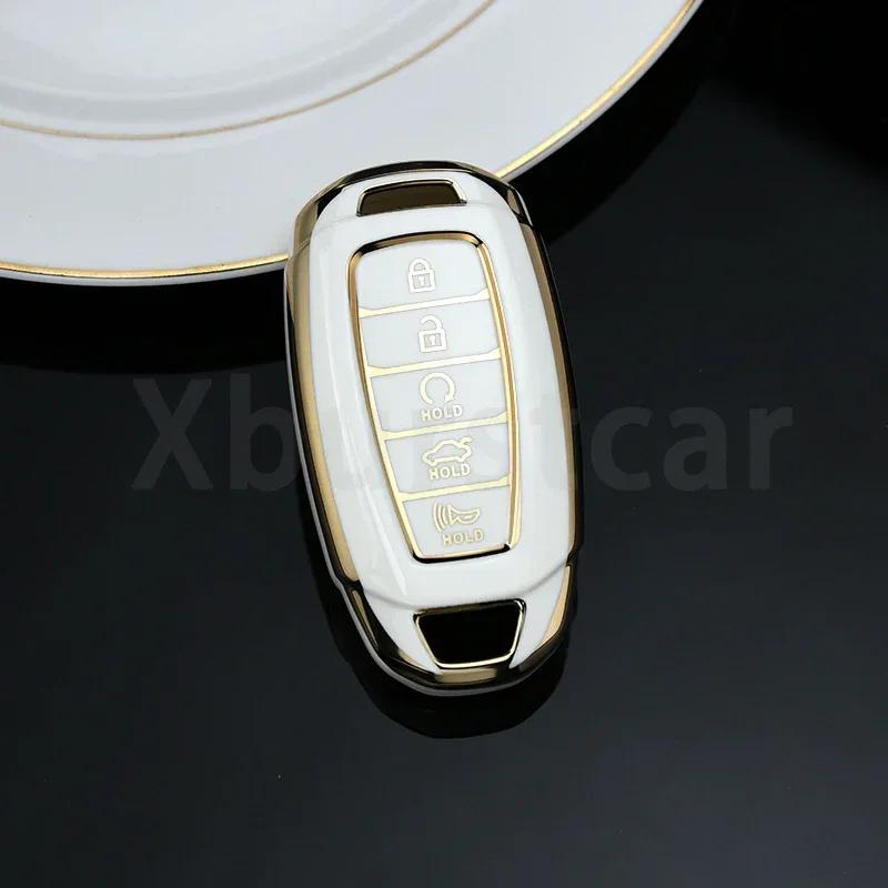Auto Key Fob Shell For Hyundai I30 Ix35 KONA Encino Solaris Azera Grandeur Ig Accent Santa Fe Palisade TPU Car Key Case Cover