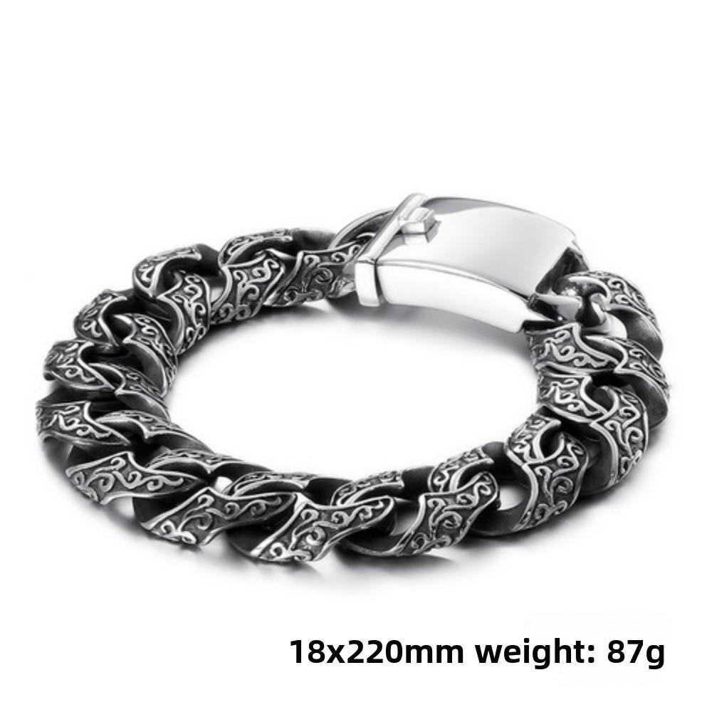 European and American Personalized Men's Jewelry, Titanium Steel Multi-ring Interlocking Pattern Bracelet, Men's Stainless Steel Bracelet