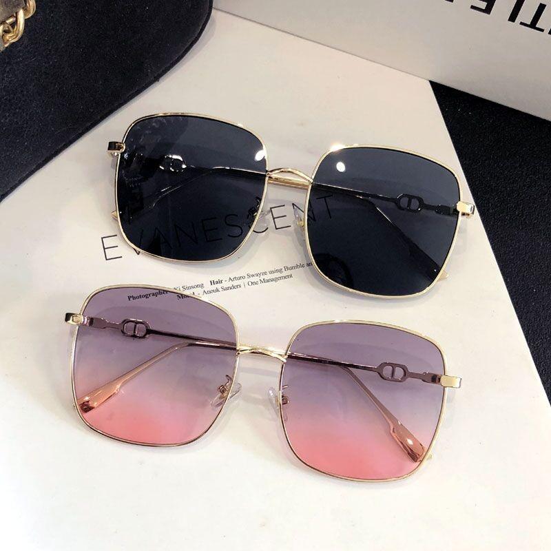 2PCS New Fashion Beach Gradient Sunglass Lady Retro Shades Eyeglasses