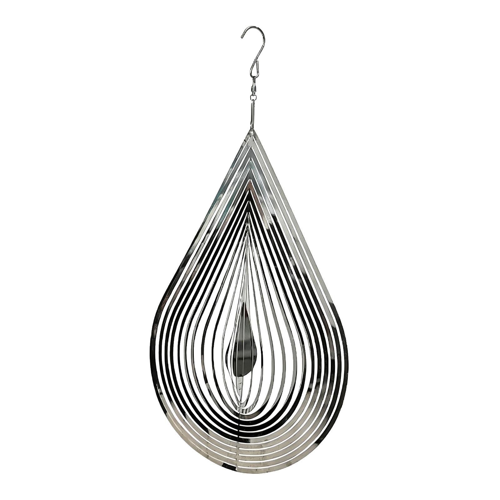 

Metal Wind Spinner Outdoor Hanging Garden Decoration Stainless Steel Patio Yard Ornament with Hook for Indoor Outdoor Use Creative Gift One Size срібний