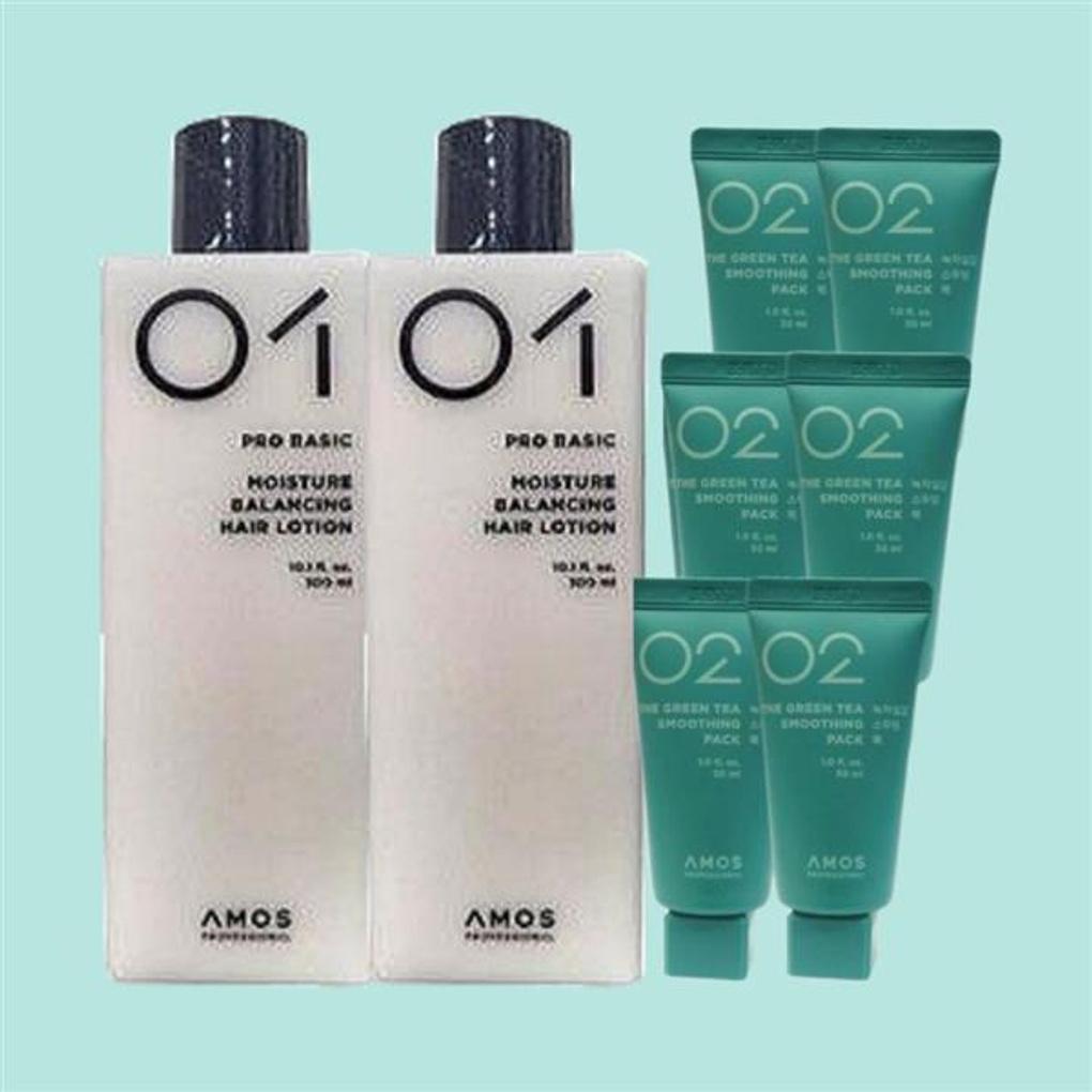 

Amos Moisture Balancing Hair Lotion 300 x 2 + Green Tea Smoothing Pack 180 (30 x 6)
