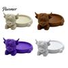 Decorative Trinket Tray Highland Cow Jewelry Storage Tray, Round 3D Printed Desktop Creative Bedroom Organizer, Tabletop Container for Rings Earrings