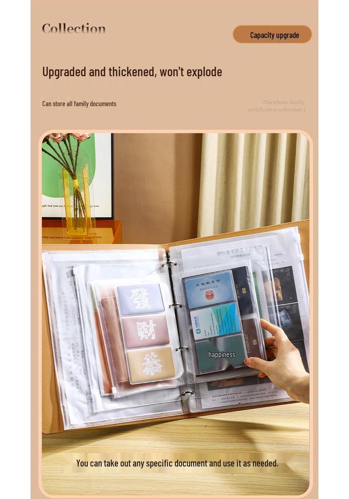 A4B5 Family Document Organizer: Loose-leaf Binder for Tickets, Certificates, Pregnancy & Postpartum Check-up File Management