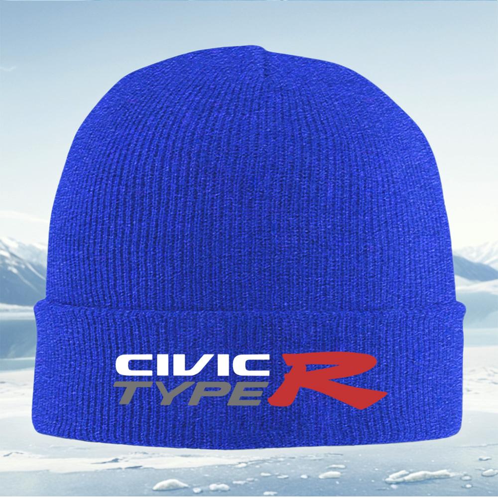 CIVIC TYPE R logo emblem design Men Women Unisex Knitted Hat Beanie Pullover Cap Winter Thermal Warm Christmas Outdoor Cycling H