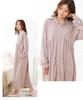 Nissen Maternity and Postpartum Nursing Cotton Blend Smooth Gathered Maternity Nightgown In Dusky Size 3L Loungewear/Pajamas [Pre- Wear] Front-Opening