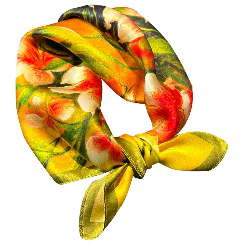 Square Hijab Headband 100% Real Silk Scarf Scarves Wraps Shawl Women Ladies Foulard Natural Pashmina Fashion New Bandana