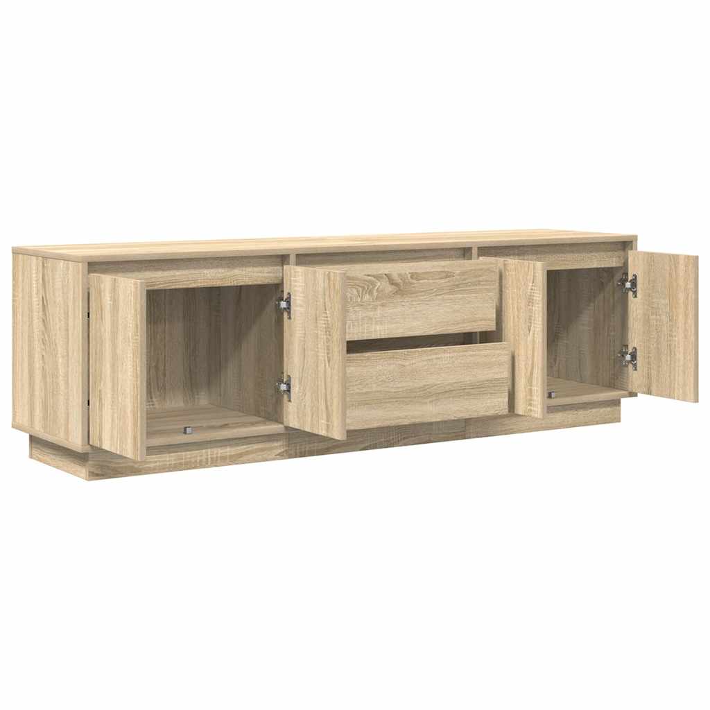 TV Stand with LED Lights Sonoma Oak 160.5x41x50 Cm