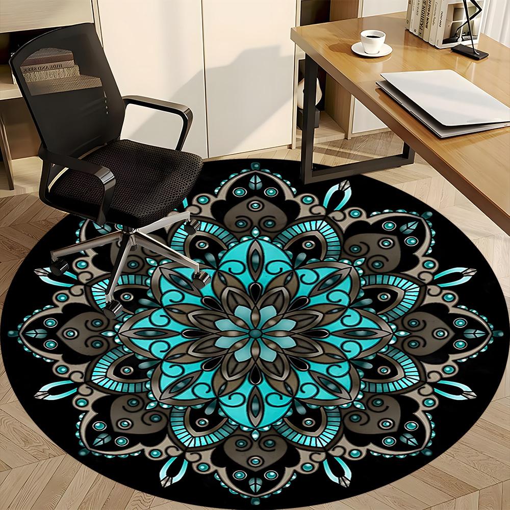 1PC Mandala Artwork Chair Carpet for Office, Indoor Non-Slip Washable Carpet, Soft Comfortable Mat For Office Room yy250930238