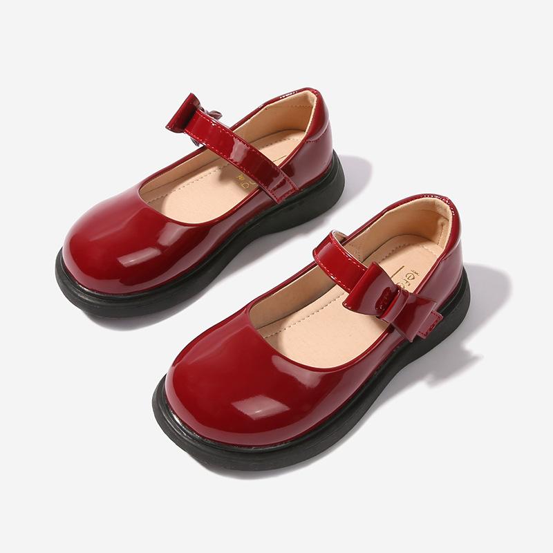 Girls Leather Shoes New 2024 PU Children Fashion Casual Shallow Loafers Hook & Loop Kids Shoes Spring Autumn Platform Elegant