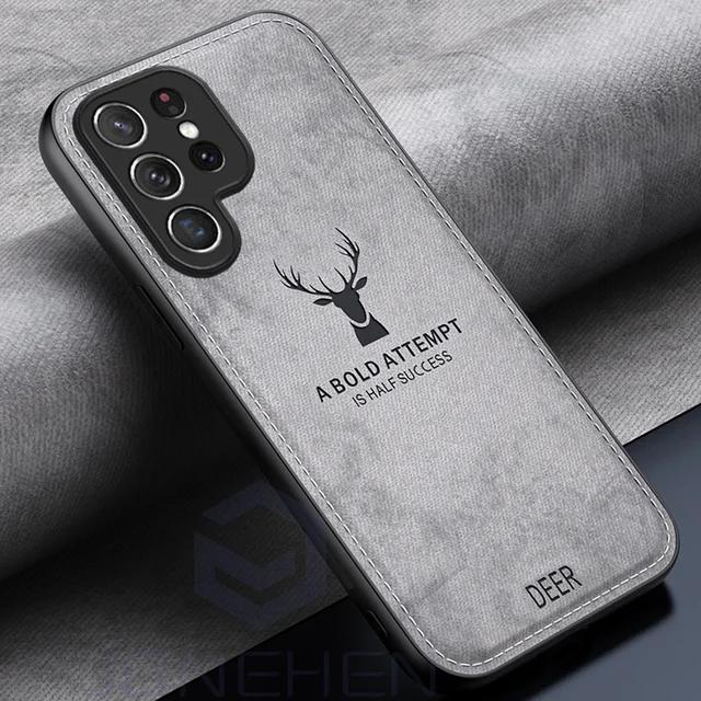 Leather Deer Case For Samsung Galaxy S8 S9 S10 S20 Note 8 9 10 Plus 20 S21 S22 S23 S24 Ultra Shockproof Soft Cover