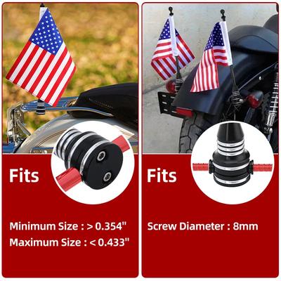 Mât de drapeau réglable pour moto avec base arrière chrome noir support porte-bagages pour Harley Sportster Touring FLHT Road King Glide