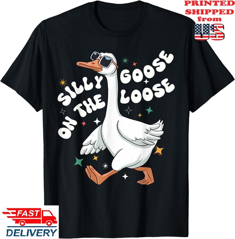 Groovy Alberne Gans Auf Freiem Fuß Meme Retro Gans Clubs T-Shirt, Unisex Tee Unisex T-Shirt