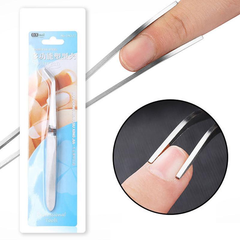 

1pc Nail Art Tweezers Stainless Steel Nail Styling Clip Tweezer Multifunctional Shaped Nail Clip Manicure Curve Nipper Nail Tool
