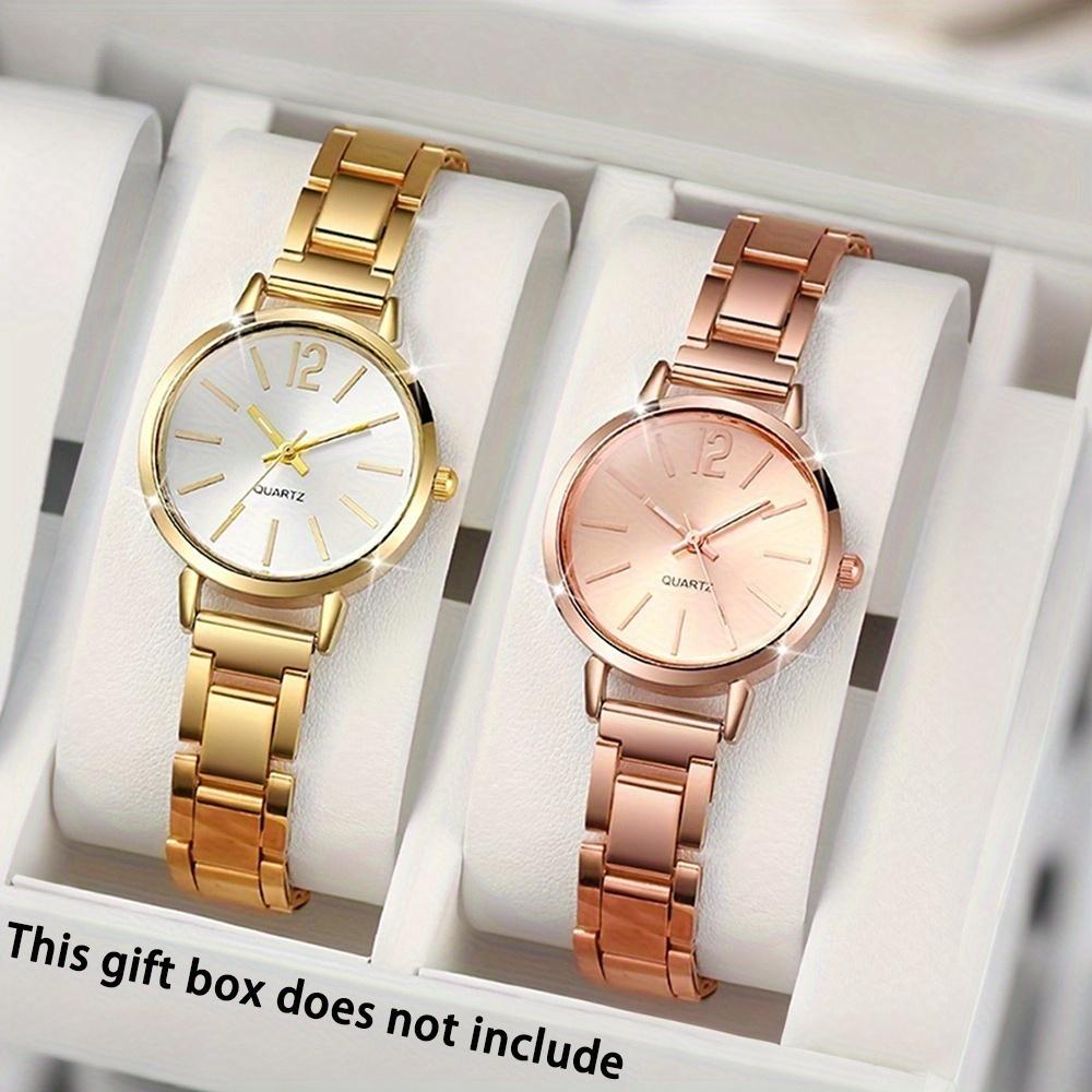 2 Pcs/set Women's Watch Set Stainless Steel Strap Quartz Movement Minimalist Dial Fashion Watch | Elegant Watch | Women Gift