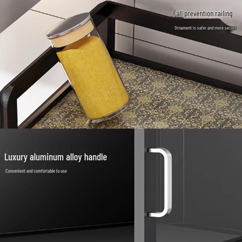 Multi-functional 3-Tier Carbon Steel Kitchen Storage Shelf