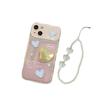Chaîne d'amour tridimensionnelle Adaptée pour coque de téléphone portable Apple 16 15pro à rabat miroir 14 silicone transparent 13 antichoc 7/8