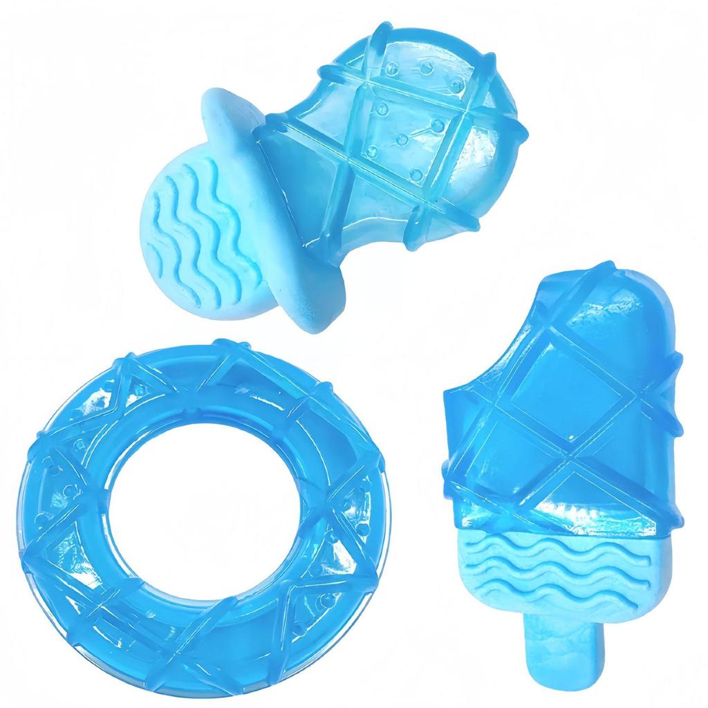 Pet Chew Stick Ice-Freezable Cooling Toy for Dogs - Popsicle Pacifier Ring for Heat & Boredom Relief