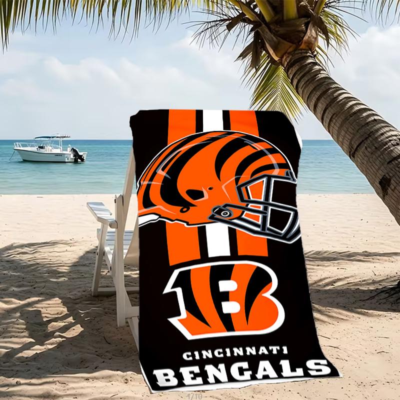 Beach Towel with Cincinnati Bengals LOGO Pattern - Soft,absorbent,machine Washable Lightweight&Modern,swimming,Travel Essentials