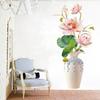Lotus Leaf Vase Wall Stickers Aesthetic Home Decoration Removable Wallpaper Living Room Modern Art Mural Bedroom Creative Decals