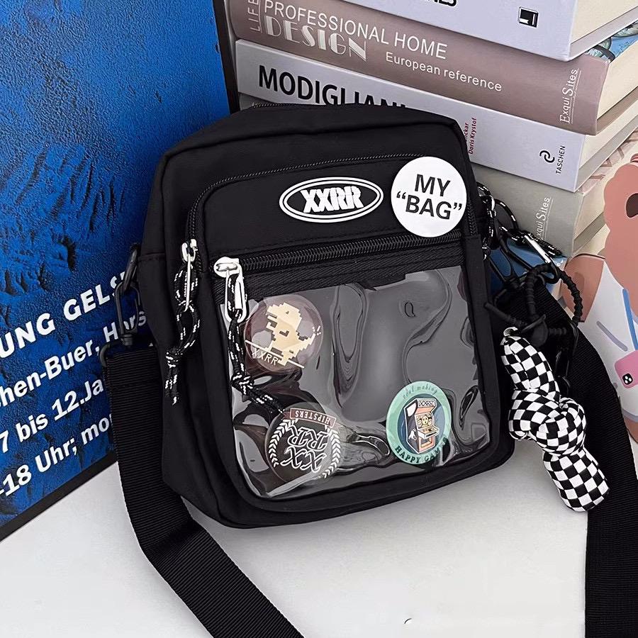 Korean Crossbody Shoulder Bags for Women Men Unisex Transparent Pocket Phone Bag