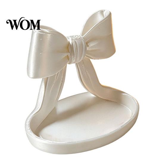 Elegant Jewelry Dish 3D Printed Bow Organizer Tray, Decorative Ribbon Ring Holder for Beauty Accessory Rings Earrings Necklace, Vanity Storage