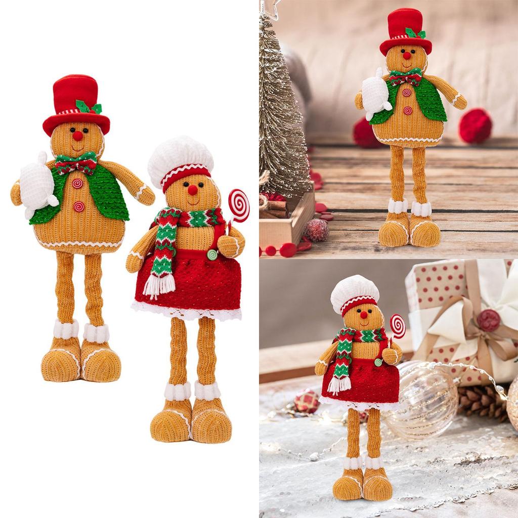 Christmas Gingerbread Doll Christmas Figure Decoration for Tabletop Festival