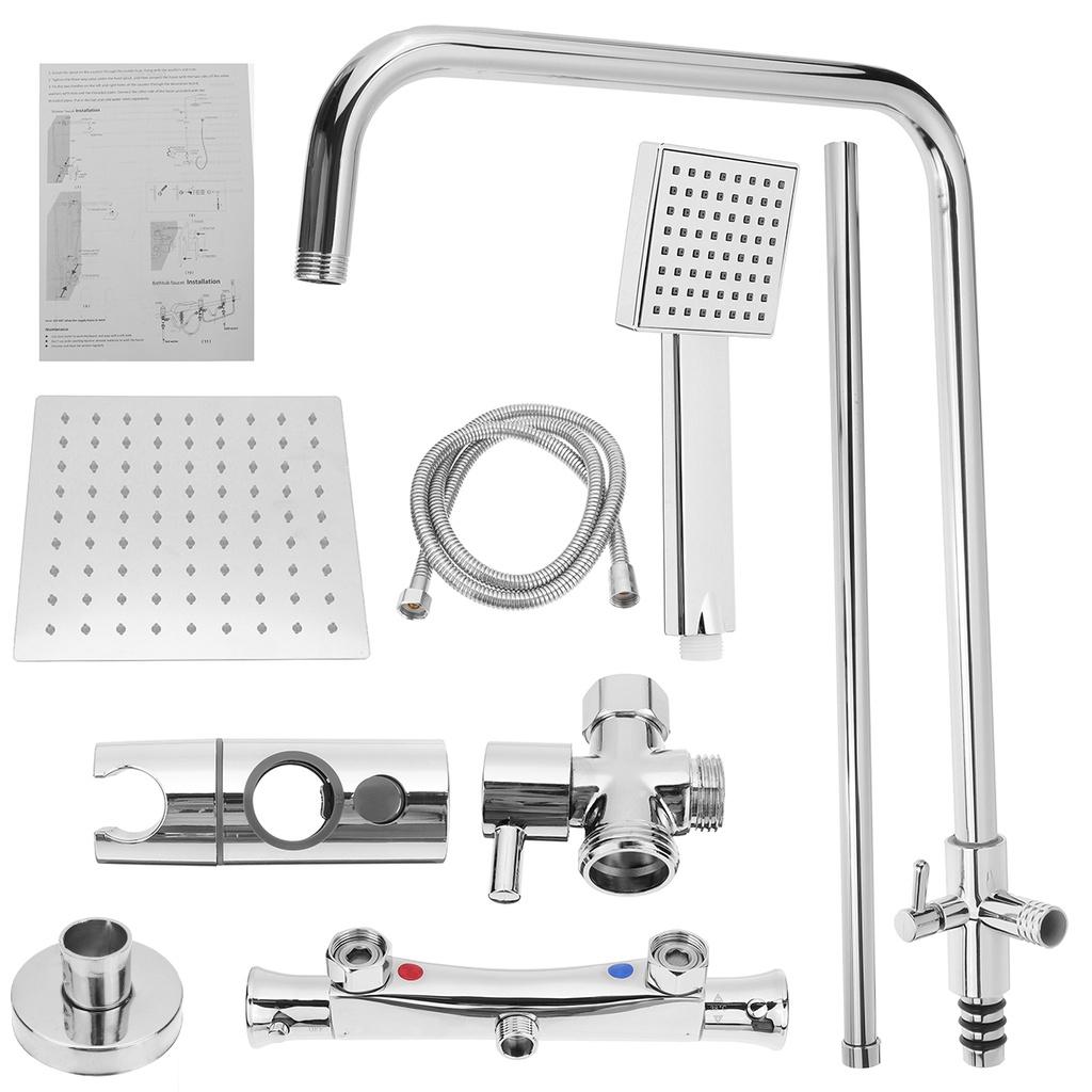 8 Inch Thermostatic Shower Set Hot Cold Shower Faucet Shower Faucet Rain Shower Set Bathtub Round Square Thermostatic Shower Mixer