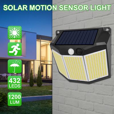 1/2PCS Solar Street Light 432 LED Reflector 3 Lighting Modes Waterproof Solar Powered Motion Sensor Wall Lamp for Garden Patio