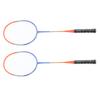 2 Pcs Badminton Racket Ferroalloy One Piece Skidproof Handle Orange Badminton Racquets Set for Beginner Professional