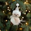 Gray Foam Bird Ornament with Pinecone and Branch for Christmas Tree Plush Design Lightweight Holiday Decoration