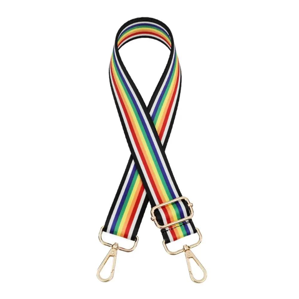 Nuova Tracolla Sostitutiva Donna Ragazza Strisce Arcobaleno Lunghezza Tracolla Regolabile Staccabile Borsa a Tracolla Accessori