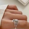 Trendy Silver Color Skeleton Hand Loop Five Claws Ring for Women Men Jewelry Lover Couple Ring Friendship Open Ring
