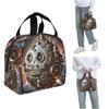 Steampunk Moon In Space Insulated Lunch Bag for Women Kids Portable Food Boxes Thermal Lunch Box Tote
