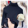 Kids Autumn Winter Thickened Fleece Lined High Neck Knit Sweater Warm Base Layer Top For Toddlers And Children