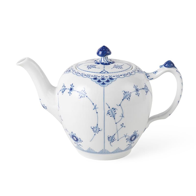 [Officially Imported] Royal Copenhagen Blue Fluted Half Lace Teapot, Approx. 700ml, 1070986