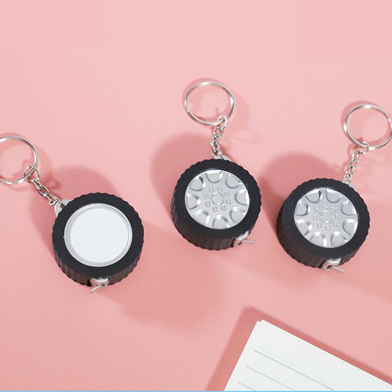 1M Tire-Type Mini Measuring Tape Gift Ruler Meter Imperial Keychain Measuring Tape Keychain