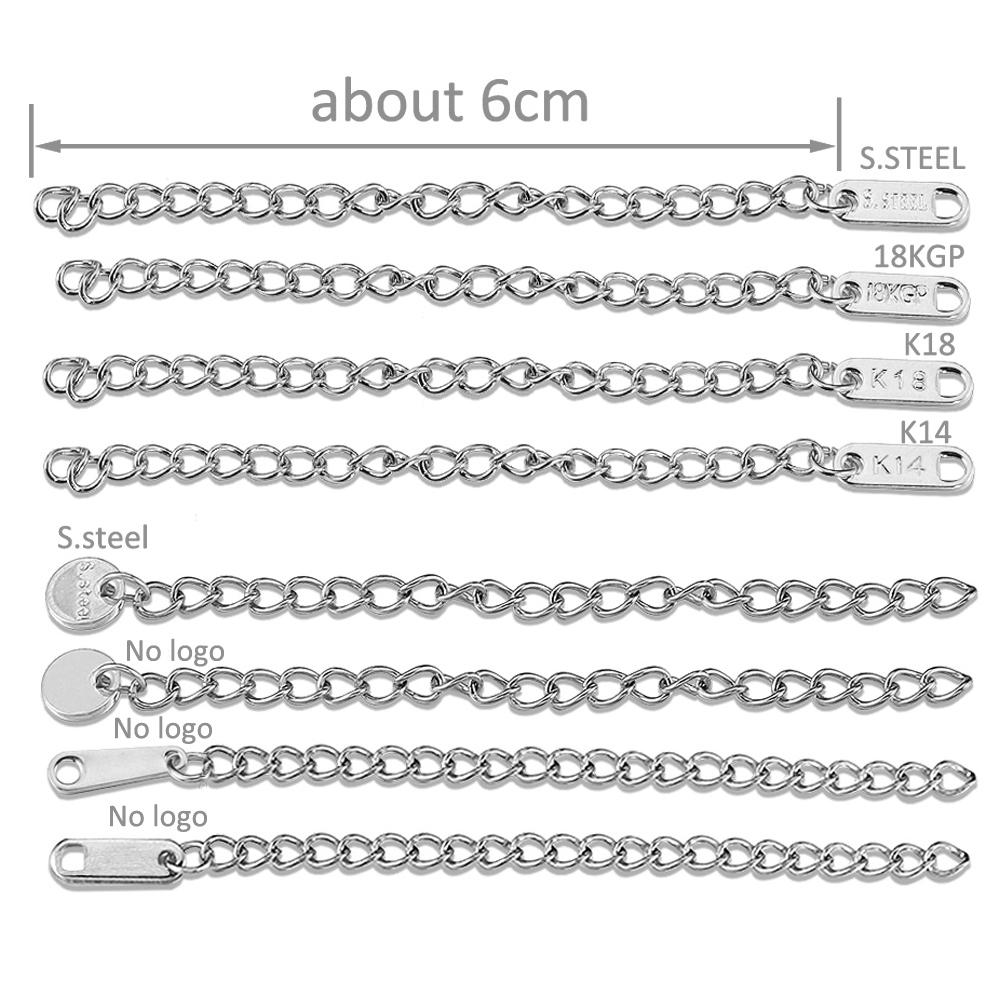 20pcs 10pcs 6cm Stainless Steel Extension Chain Extended Connector Tail Chain for Bracelet Necklace DIY Jewelry Making Findings