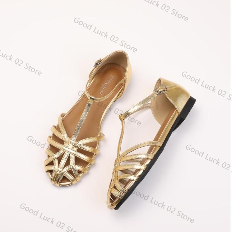 Fashion Large Size 35 44 Fashion Roman Sandals Women 2025 Summer New French Gladiator Low Heel Women Luxury Sandals Zapatos De Mujer