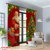 2pcs 2D flat printing Christmas Party Curtains Christmas Santa Claus Gift Tree Digital Printed Polyester Drapes Party & Holiday