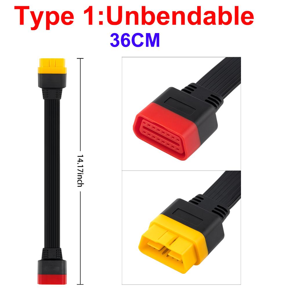 Thinkcar OBD2 Extension Cable 16 Pin Male To Female For Thinkdiag Ediag OBD2 Connector Car Diagnostic Tool OBD2 Extension Cable Unbendable 36CM