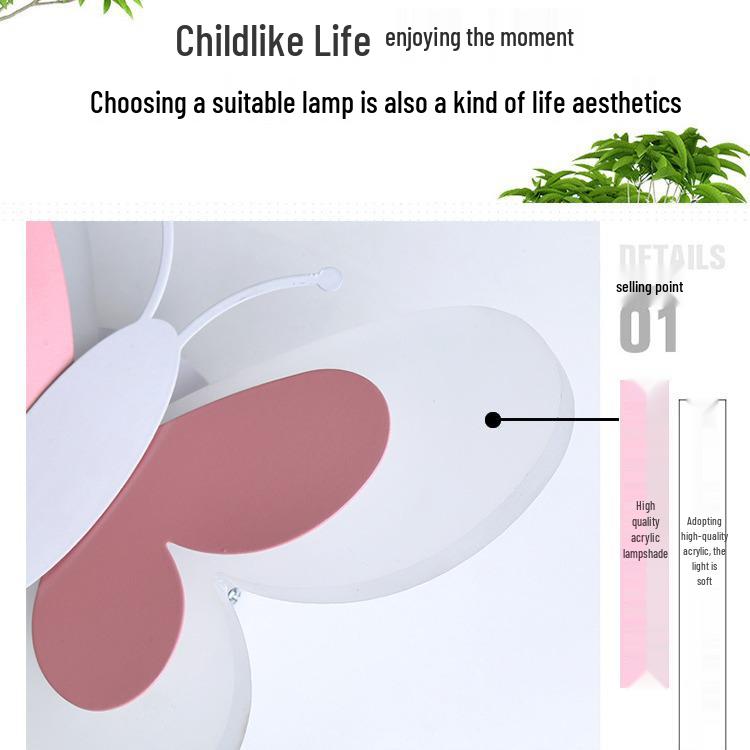 Nordic Creative Butterfly LED Wall Light for Children's Room - Modern Bedroom Bedside or Background Lighting